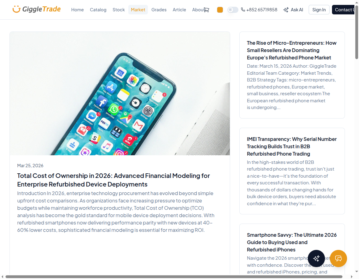 Market page (light mode)